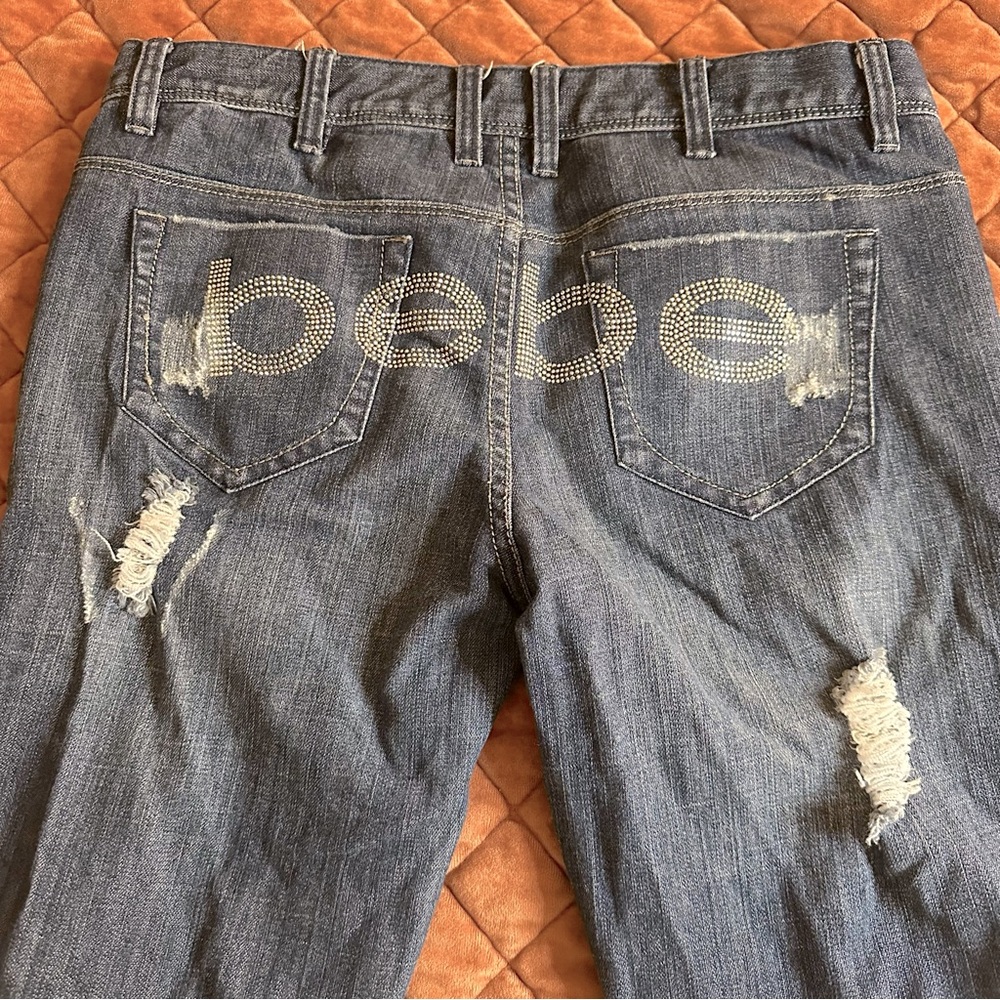Bebe Rhinestone Embellished Skinny Jeans